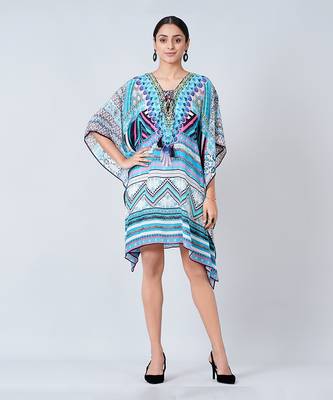 Blue Geometric Kaftan Tunic 1