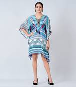Blue Geometric Kaftan Tunic