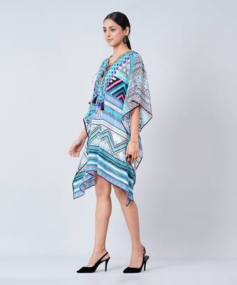 Blue Geometric Kaftan Tunic 2