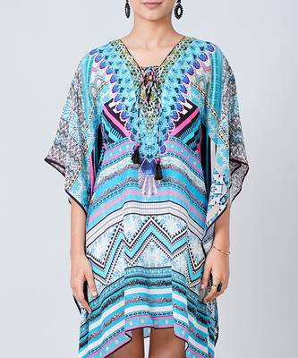 Blue Geometric Kaftan Tunic 4