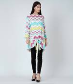 Blue And Pink Chevron Kaftan Top