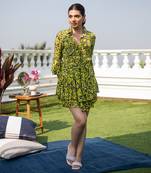 Green Ruffle Skirt Dress