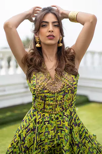 Green Jumpsuit With Drape