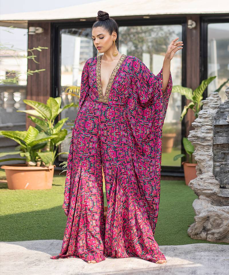 Pink Kaftan Jumpsuit