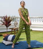 Green Sleeveless Jacket With Pant