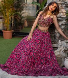 Pink Choli Lehenga Organza Dupatta Set