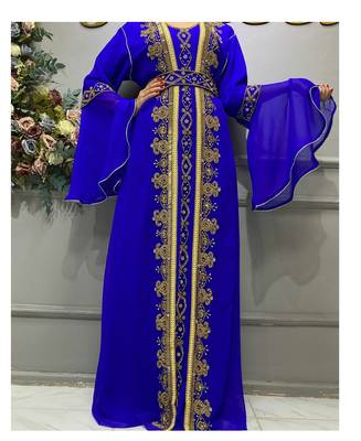 New Royal Wedding Dubai Beaded Kaftan Abaya Party Fancy African Clothing Crystal Fancy Work  3