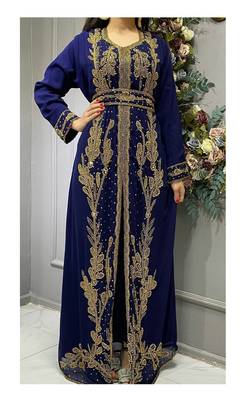 New Royal Wedding Dress Dubai Beaded Kaftan Abaya Party Fancy African Clothing Crystal Fancy Work 2