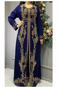 New Royal Wedding Dress Dubai Beaded Kaftan Abaya Party Fancy African Clothing Crystal Fancy Work