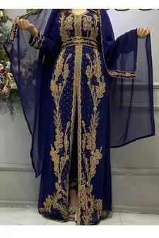 New Royal Wedding Dress Dubai Beaded Kaftan Abaya Party Fancy African Clothing Crystal Fancy Work