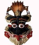 Salvus Narsingh Black face Wall Hanging Metal Mahakal Face Mask For Home, Office & Shops(Multi_5.5x4 INCH)