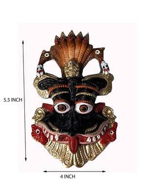 Salvus Narsingh Black face Wall Hanging Metal Mahakal Face Mask For Home, Office & Shops(Multi_5.5x4 INCH) 2
