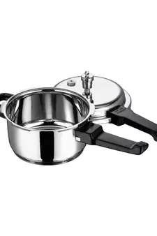 VINOD Stainless Steel Regular Outer Lid Pressure Cooker  3 Ltr, Induction friendly