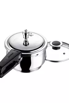 Stainless Silver Induction-Friendly Pressure Cooker 