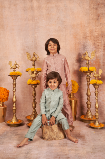 Embroidered Water Seqins Jacket With Kurta Pajama Set