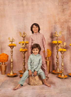 Embroidered Water Seqins Jacket With Kurta Pajama Set 1