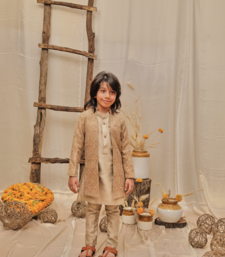 Lucknavi Open Achkan With Kurta Pajjama