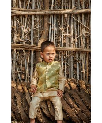 Sequins Handwork Jacket With Kurta Pyjama Set 1
