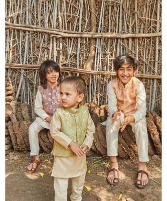 Sequins Handwork Jacket With Kurta Pyjama Set 2