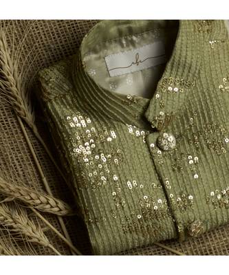 Sequins Handwork Jacket With Kurta Pyjama Set 3