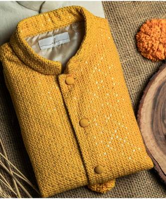 Lucknavi Jacket With Kurta Pyjama Set 3