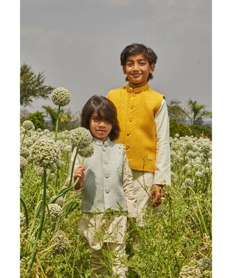 Lucknavi Jacket With Kurta Pyjama Set 2