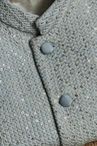 Lucknavi Jacket With Kurta Pyjama Set