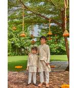 Lakhnavi Jacket And Kurta Pajama Set