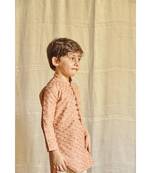 Lakkhnavi Kurta With Sequins Handwork Detailing With Beige Pyjama.