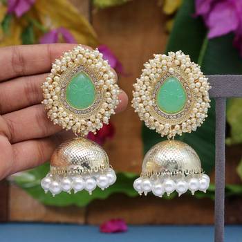 Green jhumkas 1