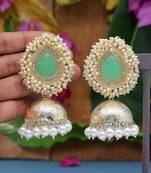 Green jhumkas