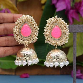 Pink jhumkas 1