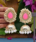 Pink jhumkas