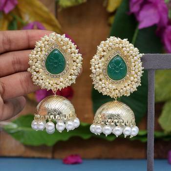 Green jhumkas 1