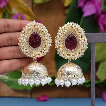 Maroon jhumkas 1