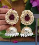 Maroon jhumkas