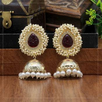 Maroon jhumkas 2