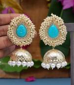 Turquoise jhumkas