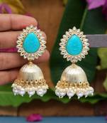 Turquoise jhumkas