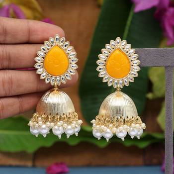 Yellow jhumkas 1