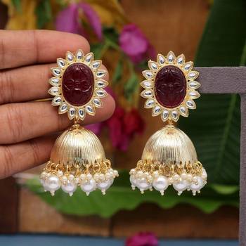 Maroon jhumkas 1