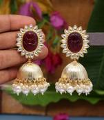 Maroon jhumkas