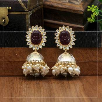 Maroon jhumkas 2