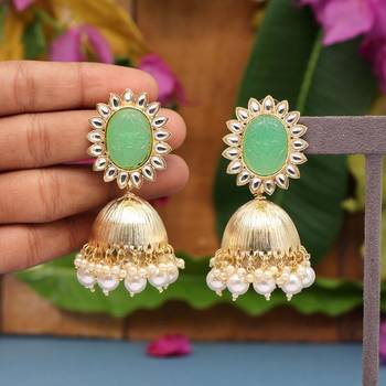 Green jhumkas 1