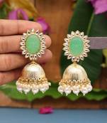 Green jhumkas