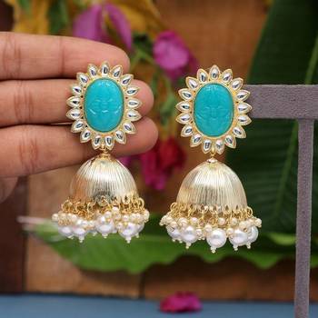 Turquoise jhumkas 1