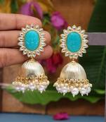 Turquoise jhumkas