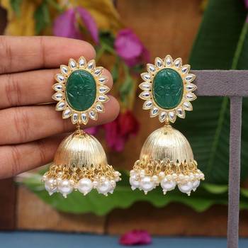 Green jhumkas 1