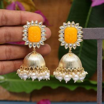 Yellow jhumkas 1