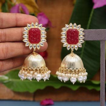 Maroon jhumkas 1